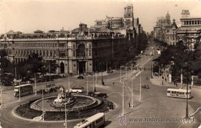Postais: POSTAL FOTOGRAFICA DE MADRID ESCRITA SIN CIRCULAR,CIBELES Y CALLE DE ALCALA